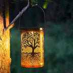 Outdoor Solar Lantern - IP55 Waterproof Garden Lantern with Tree Pattern 1