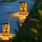 Outdoor Solar Lantern - IP55 Waterproof Garden Lantern with Tree Pattern 2