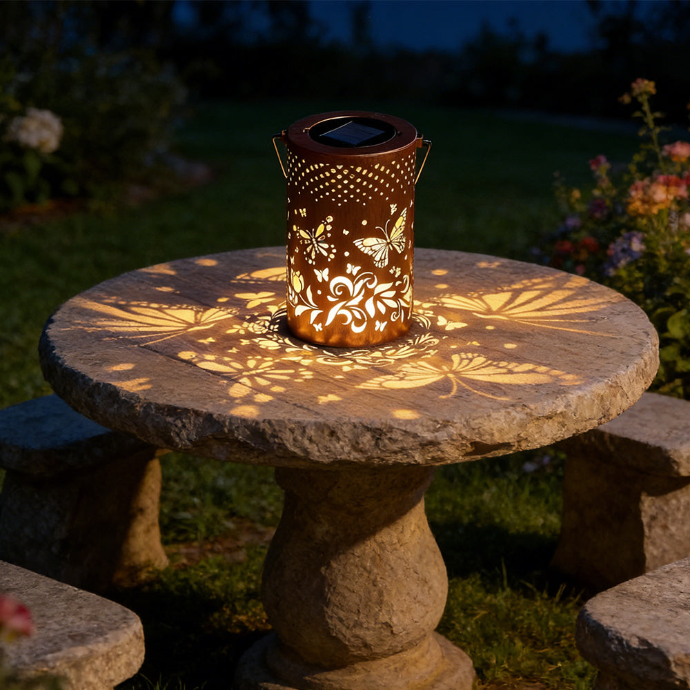 Outdoor Solar Lantern - IP55 Waterproof Garden Lantern with Tree Pattern 6