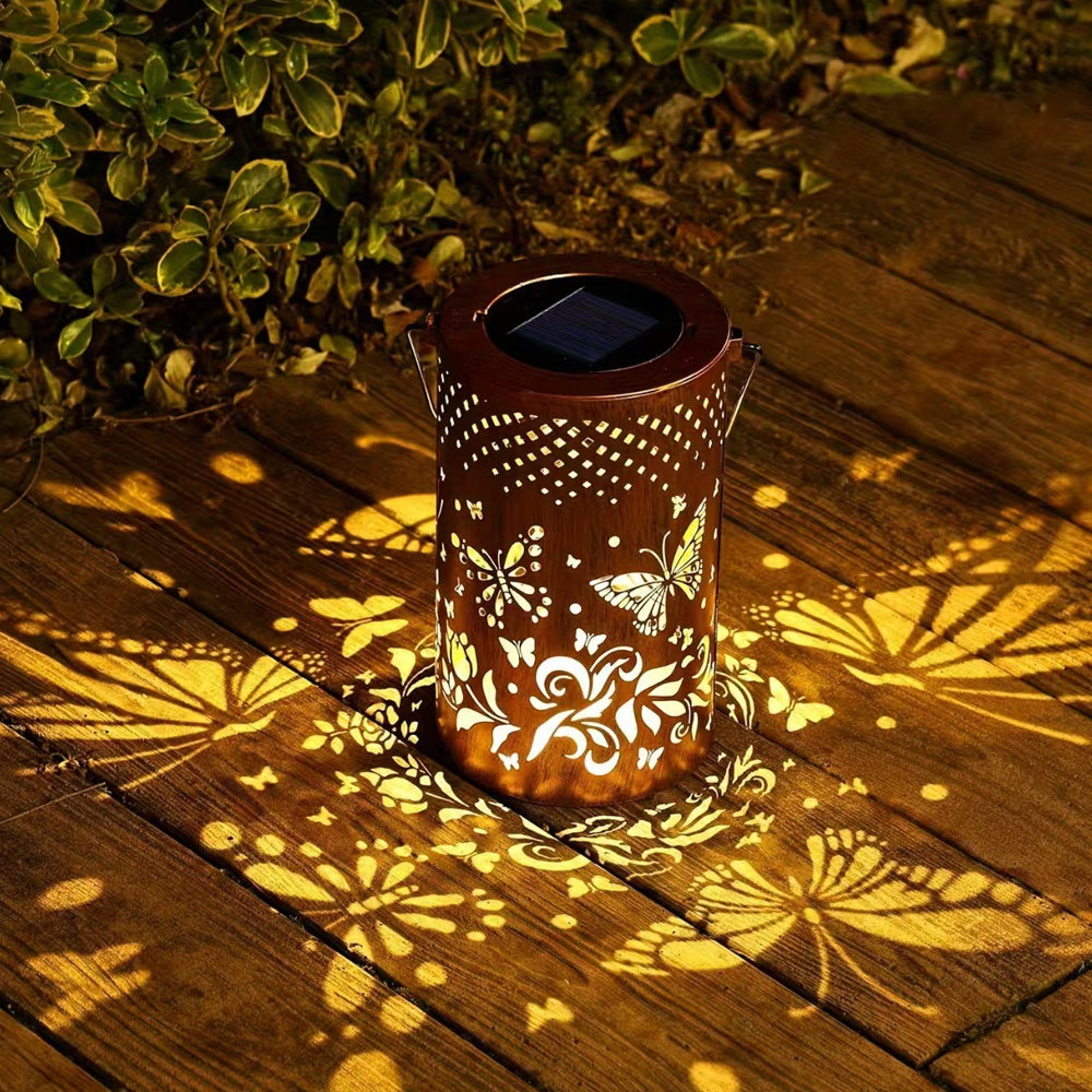 Outdoor Solar Lantern - IP55 Waterproof Garden Lantern with Tree Pattern 8