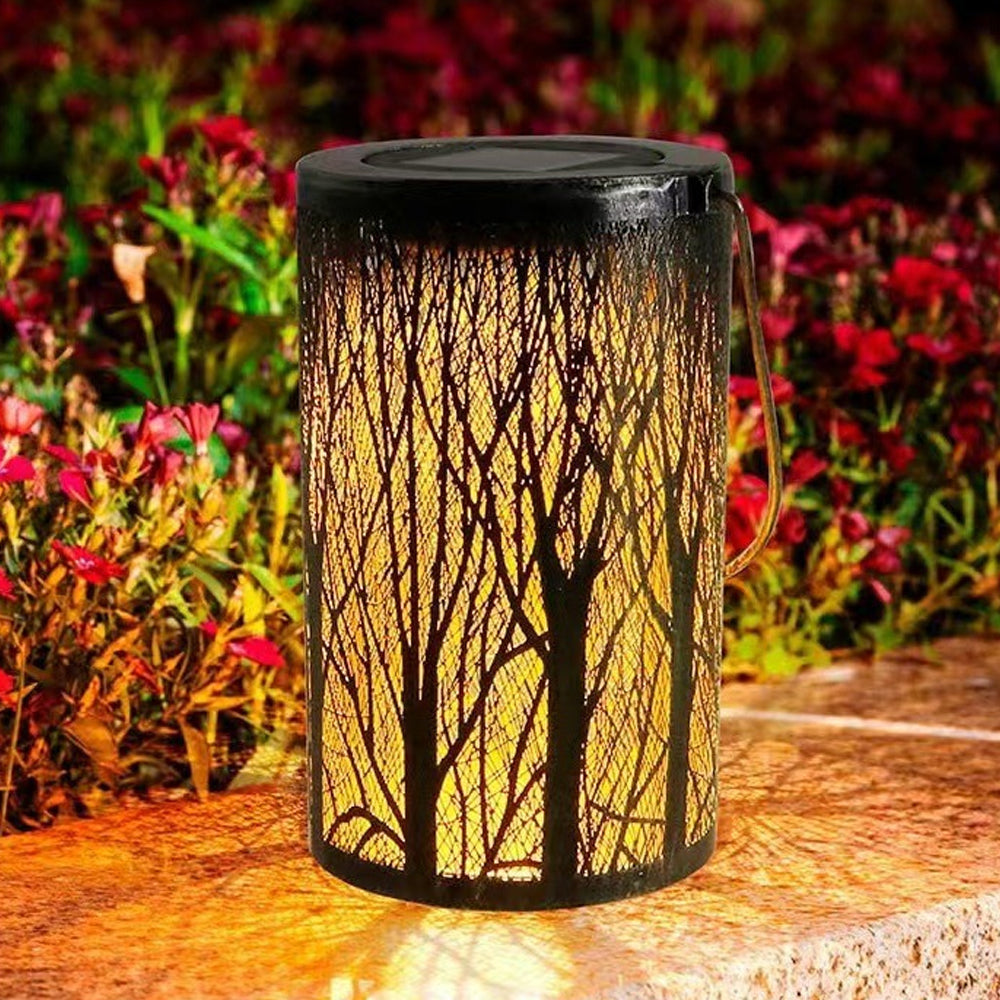 Outdoor Solar Lantern - IP55 Waterproof Garden Lantern with Tree Pattern 9