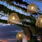 Outdoor Solar Lantern - Waterproof Rustic Pendant Light with Adjustable Chain 0