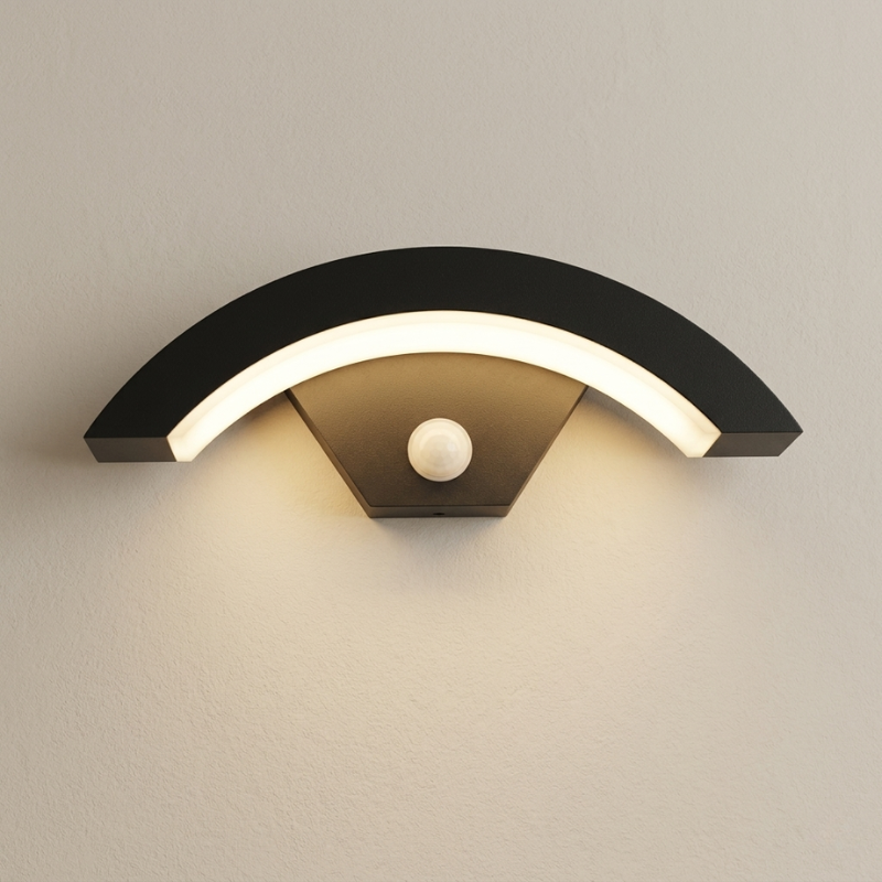 Outdoor Wall Lamp LED Motion Sensor Aluminum IP65 Waterproof 20W 36W Black 00