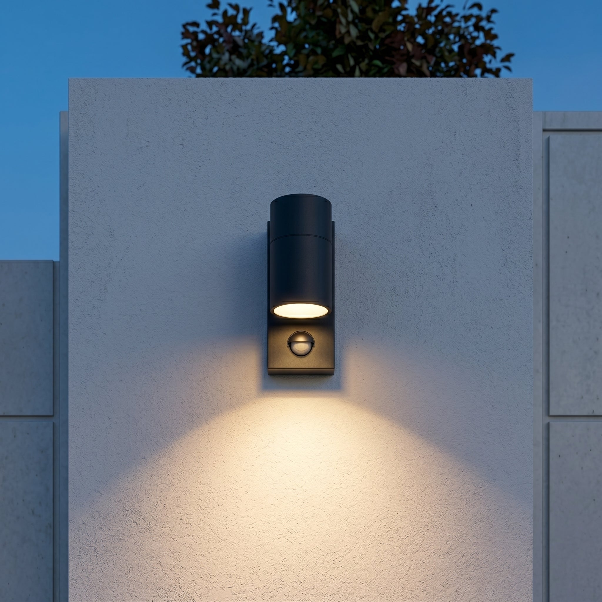 Outdoor Wall Light - Motion Sensor Security & Modern Cylindrical Design 1