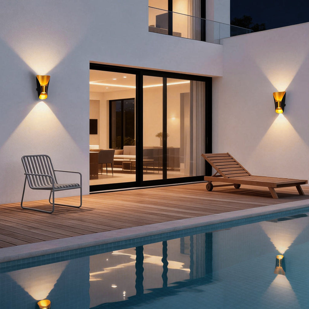 Outdoor Wall Light - Waterproof Up Down Sconce with 3000K Warm Glow 2