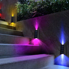 Outdoor Wall Sconce Solar LED 0.45W RGB 2.56x4.33 in PP ABS Black 2