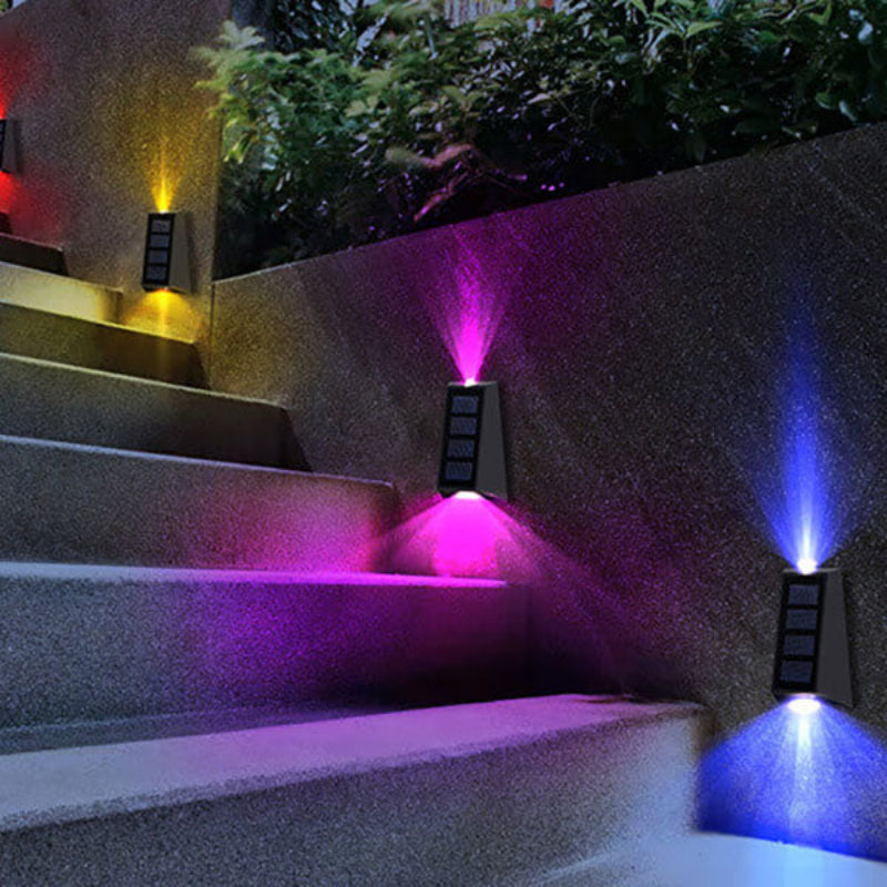 Outdoor Wall Sconce Solar LED 0.45W RGB 2.56x4.33 in PP ABS Black 2