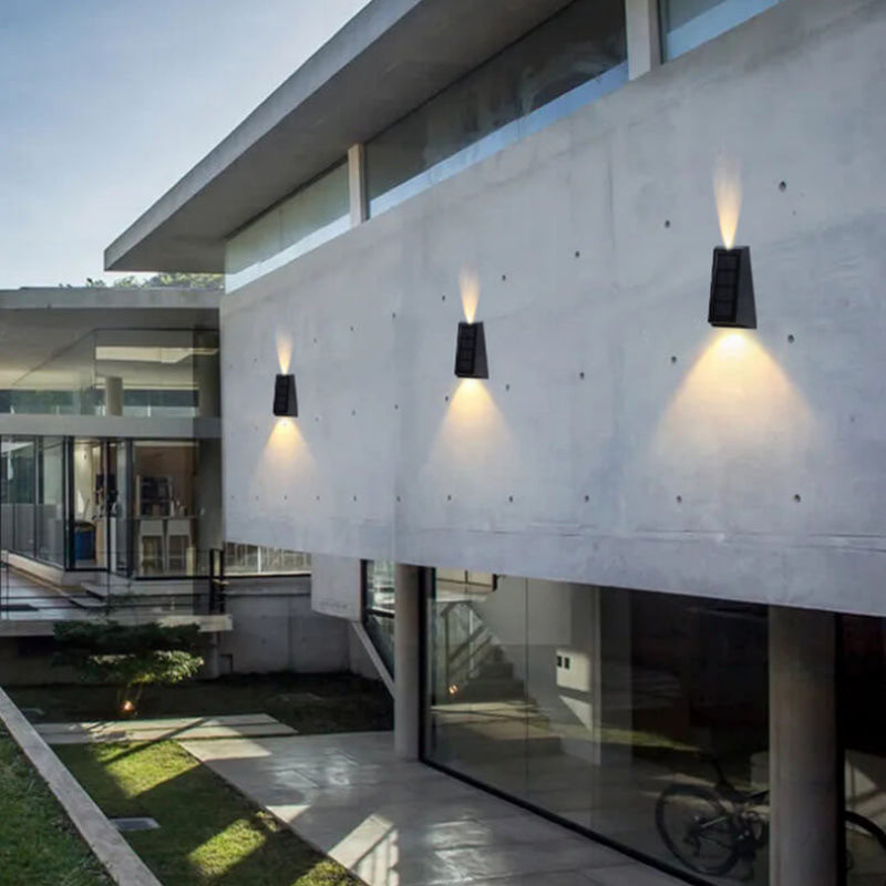 Outdoor Wall Sconce Solar LED 0.45W RGB 2.56x4.33 in PP ABS Black 3