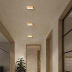 Oval Wood Grain LED Flush Mount Ceiling Light - 8W, 800 Lumens, Minimalist 0