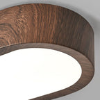 Oval Wood Grain LED Flush Mount Ceiling Light - 8W, 800 Lumens, Minimalist 7