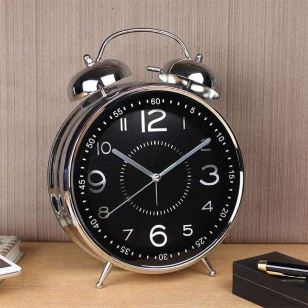 Oversized Vintage Double Bell Alarm Clock Ð Loud Chime, Retro Metal Design for Bedroom & Office 2