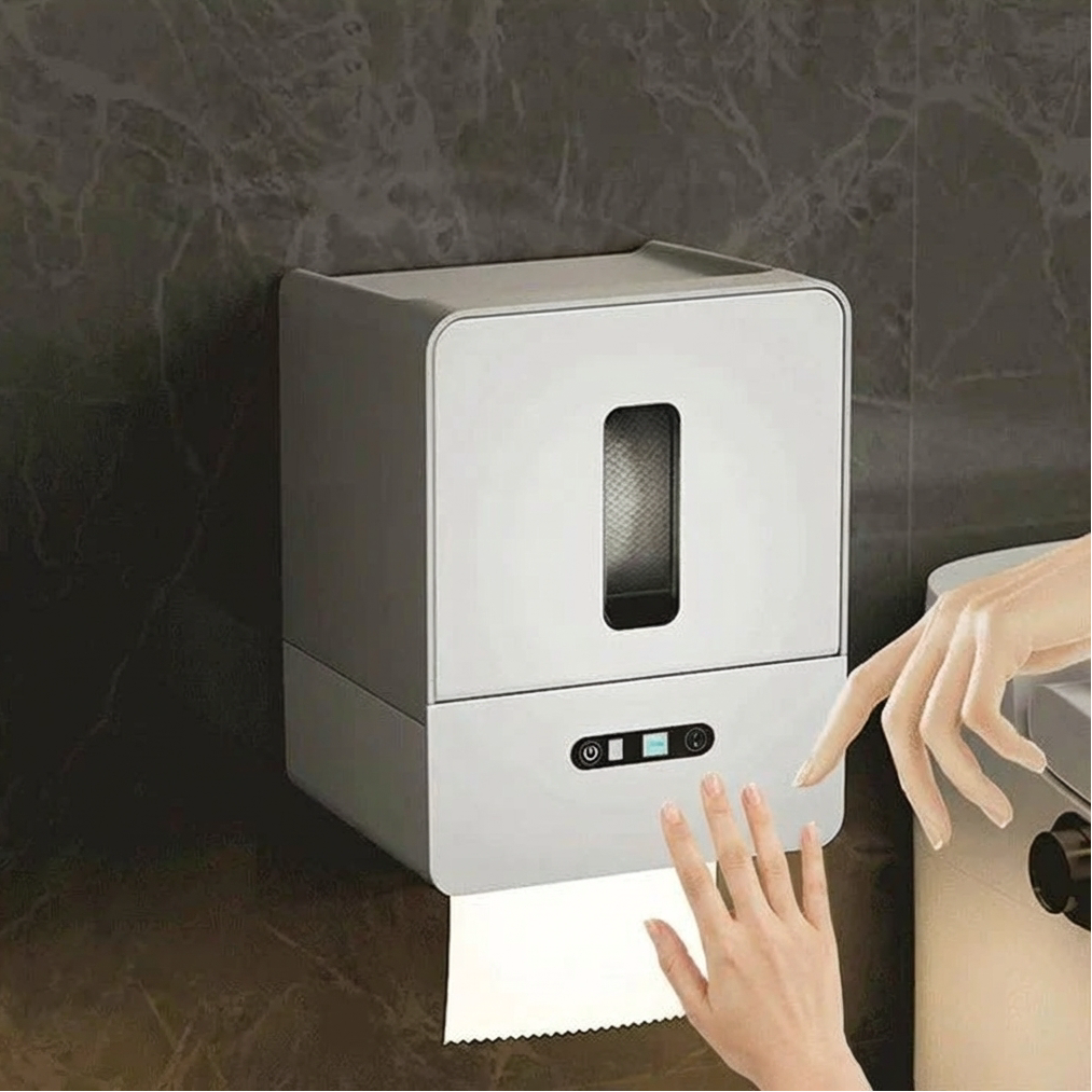 Paper Towel Dispenser Touchless Sensor Rechargeable Adjustable Sheet Length Wall Mount 2