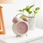 Pastel Analog Alarm Clock - Classic Twin-Bell Design with Clear Dial 0