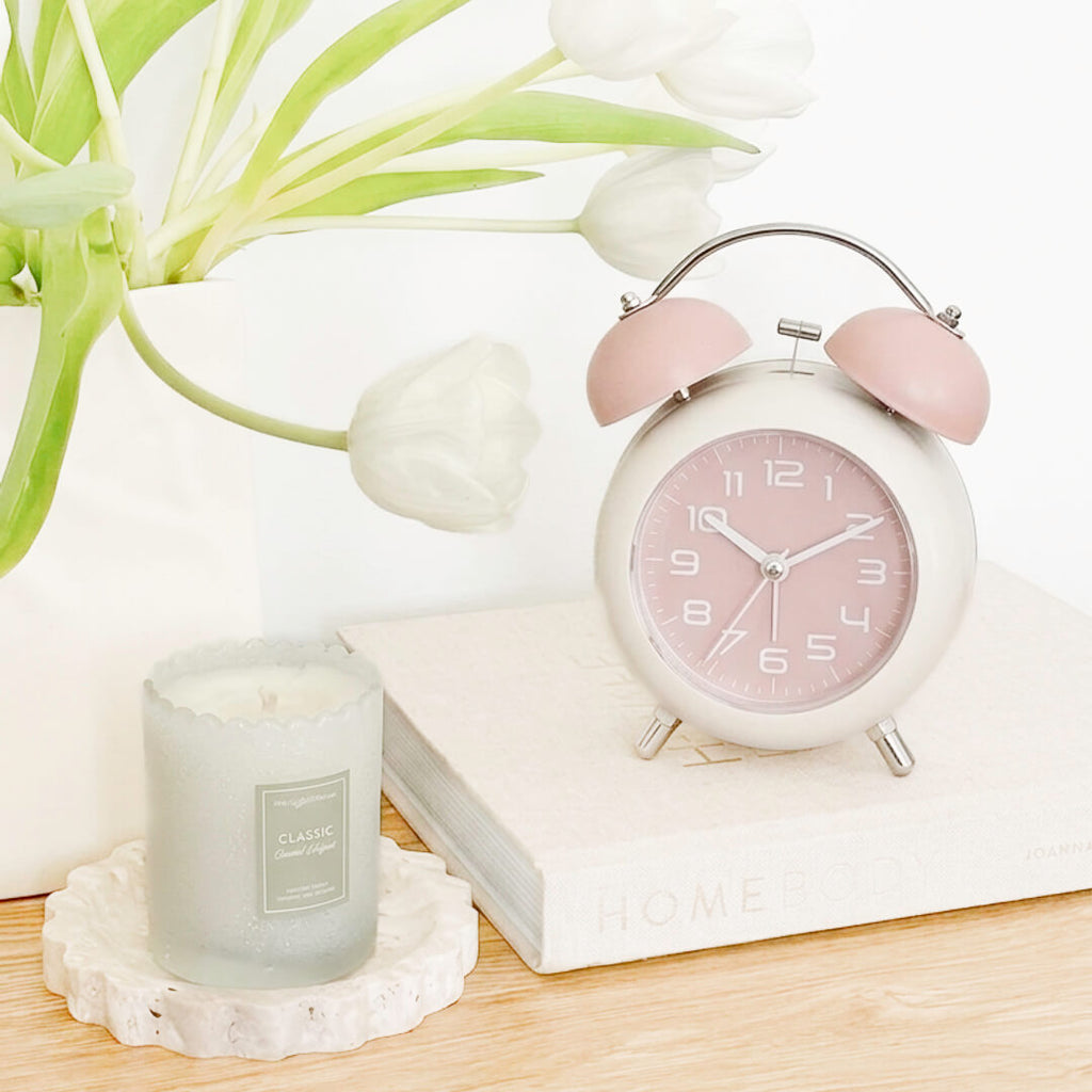Pastel Analog Alarm Clock - Classic Twin-Bell Design with Clear Dial 3