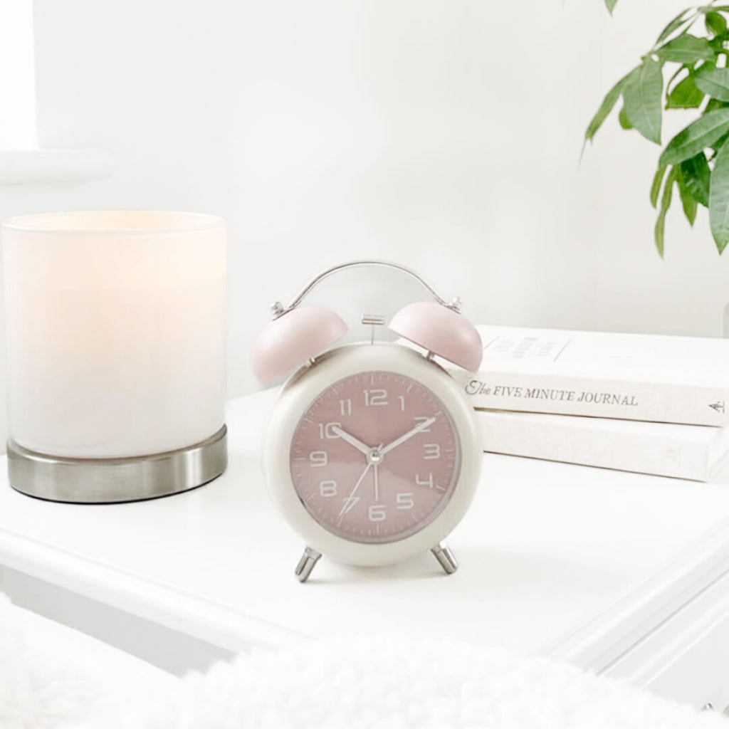 Pastel Analog Alarm Clock - Classic Twin-Bell Design with Clear Dial 4