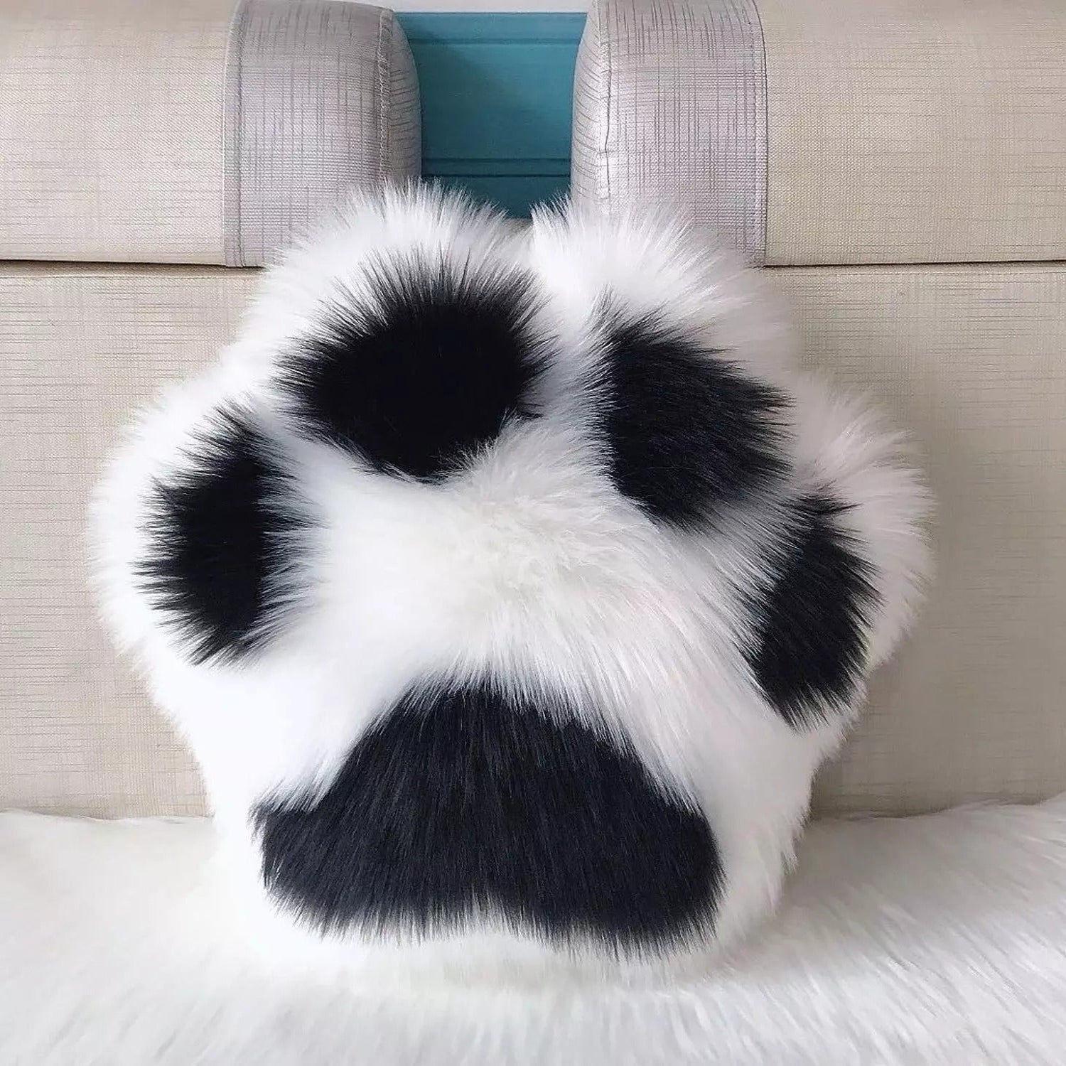 Paw Pillow Cushion - Soft Fluffy Comfort for Pet Lovers, 20x20 5