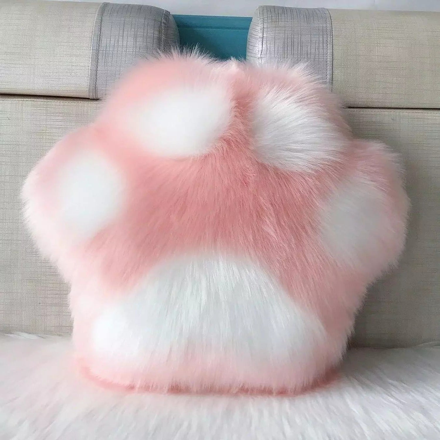 Paw Pillow Cushion - Soft Fluffy Comfort for Pet Lovers, 20x20 7