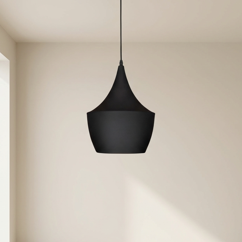 Pendant Ceiling Light, Black Metal, E27 Base, 110-240V 0