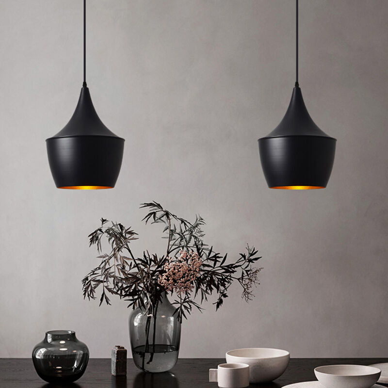 Pendant Ceiling Light, Black Metal, E27 Base, 110-240V 3