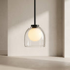 Pendant Lamp Clear Glass Shade Adjustable Cord Bi pin Bulb 1