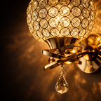 Pendant Lamp Crystal Shade Metal Base 15 x 10 in Indoor 4