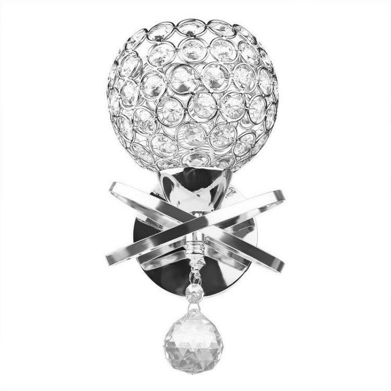 Pendant Lamp Crystal Shade Metal Base 15 x 10 in Indoor 6