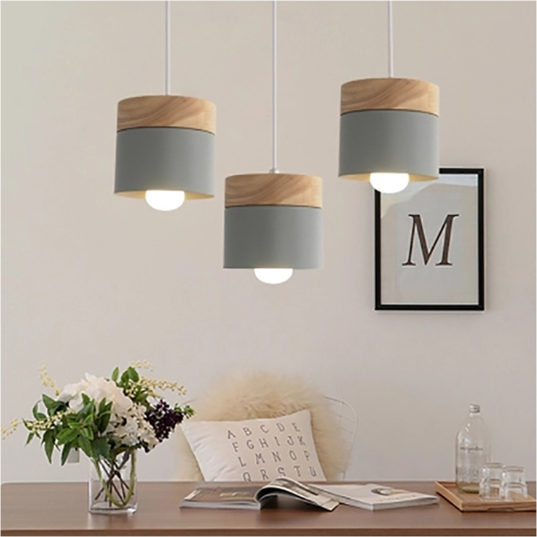 Pendant Light - Modern Kitchen Pendant Lighting with Rustic Wood 4