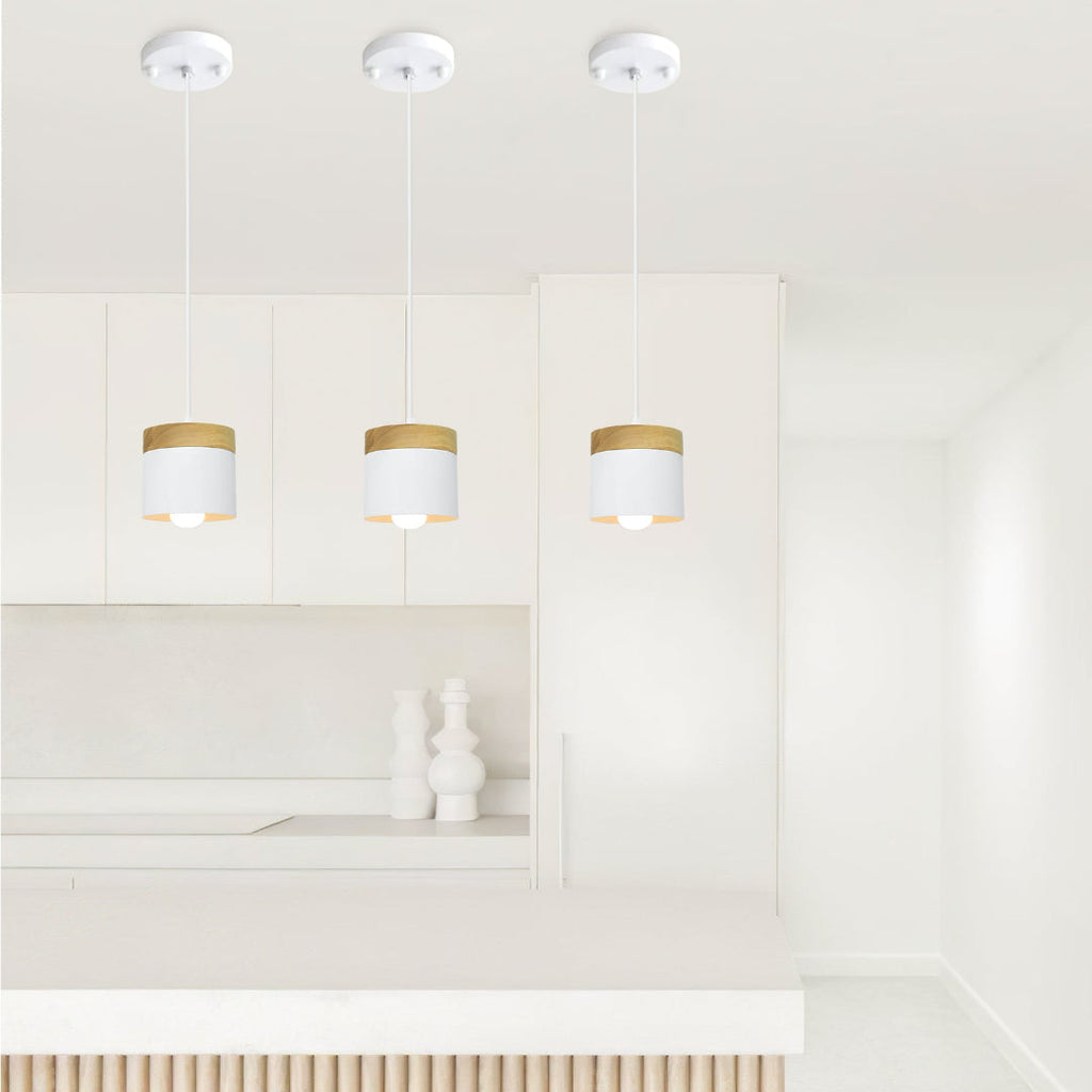 Pendant Light - Modern Kitchen Pendant Lighting with Rustic Wood 6