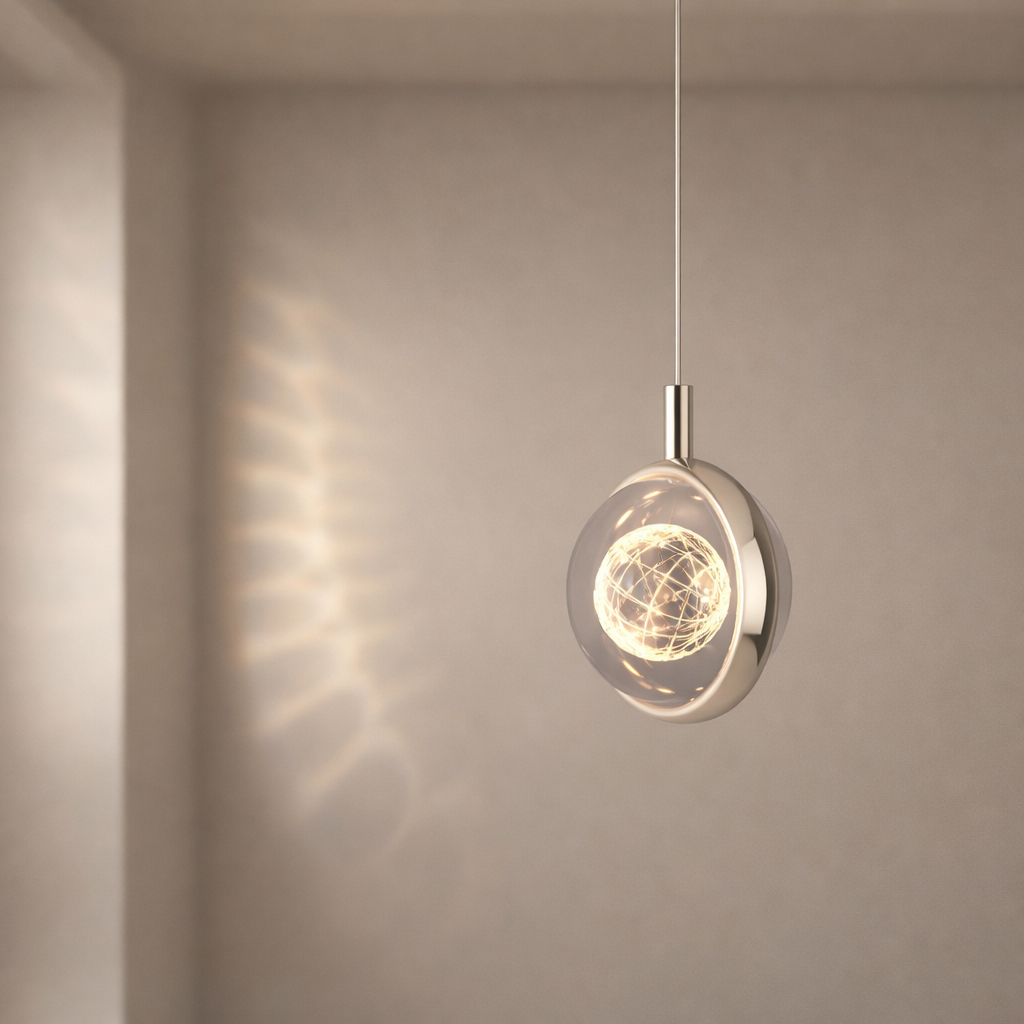 Pendant Light Aluminum 7W Integrated LED 4.33x5.31 in Adjustable Cord Black Gold 1