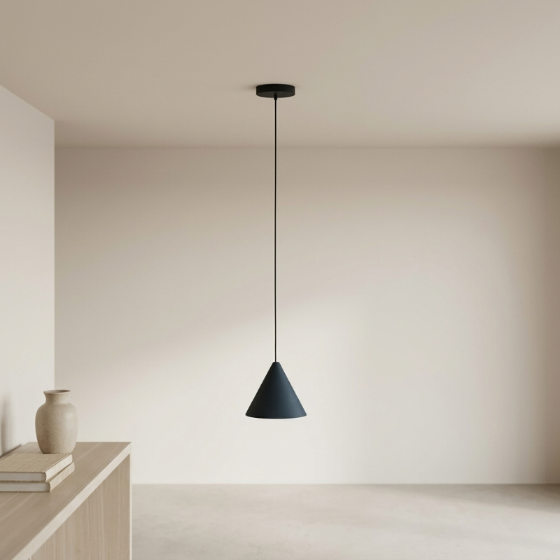 Pendant Light Black Metal E27 Socket 90 to 260V Cord Mounted 