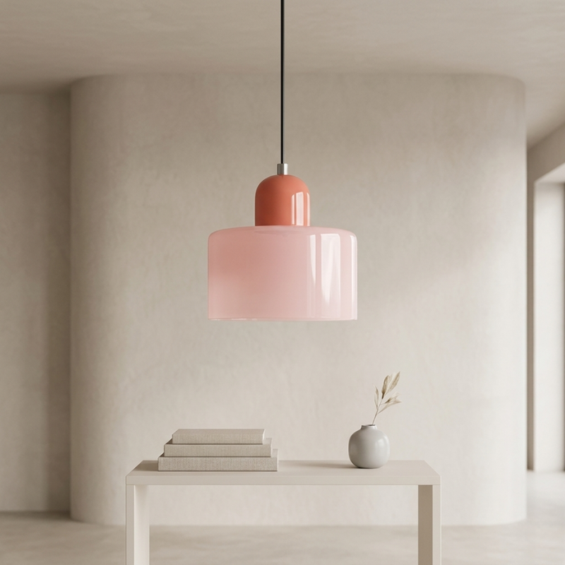 Pendant Light Glass E27 Bulb Compatible Adjustable Cord Ceiling Lamp 00
