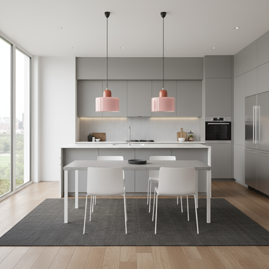 Pendant Light Glass E27 Bulb Compatible Adjustable Cord Ceiling Lamp 02