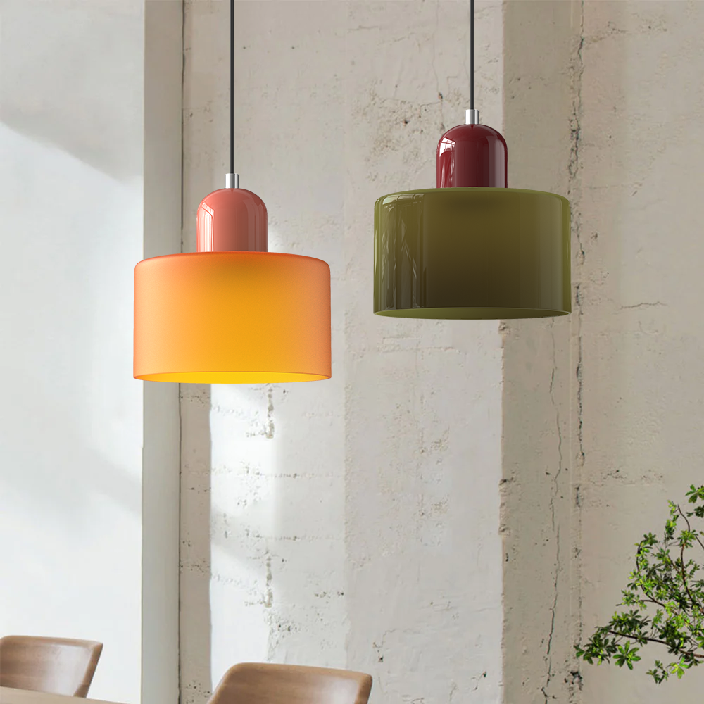 Pendant Light Glass E27 Bulb Compatible Adjustable Cord Ceiling Lamp 03