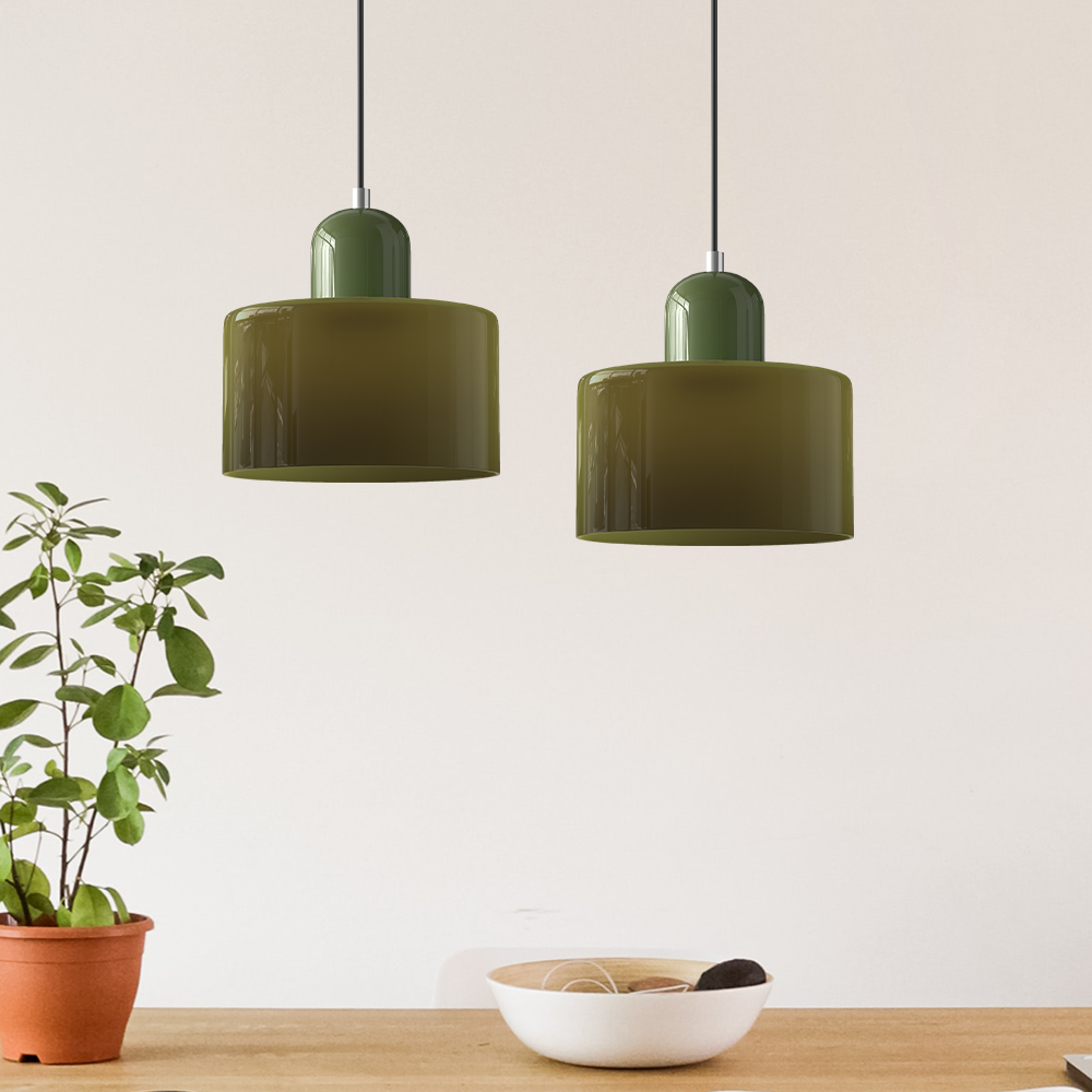 Pendant Light Glass E27 Bulb Compatible Adjustable Cord Ceiling Lamp 04