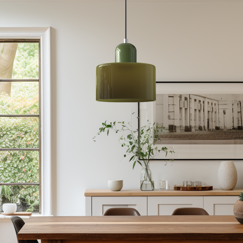 Pendant Light Glass E27 Bulb Compatible Adjustable Cord Ceiling Lamp 07