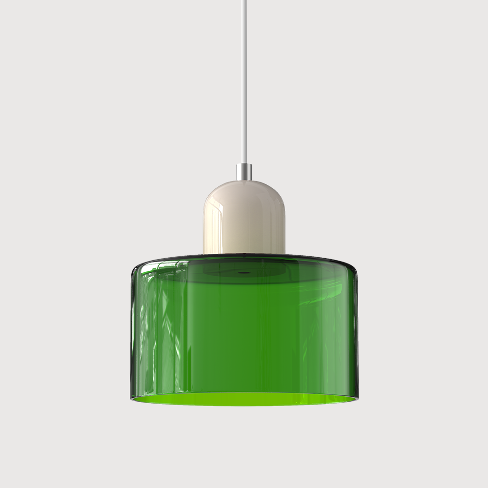 Pendant Light Glass E27 Bulb Compatible Adjustable Cord Ceiling Lamp 18