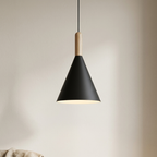Pendant Light Metal Wood Accent E27 LED Hardwired 90 to 260V, Stylish Kitchen Lighting