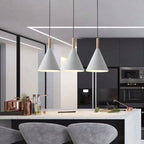Pendant Light Metal Wood Accent E27 LED Hardwired 90 to 260V, Stylish Kitchen Lighting 4