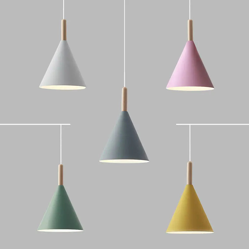 Pendant Light Metal Wood Accent E27 LED Hardwired 90 to 260V, Stylish Kitchen Lighting 6