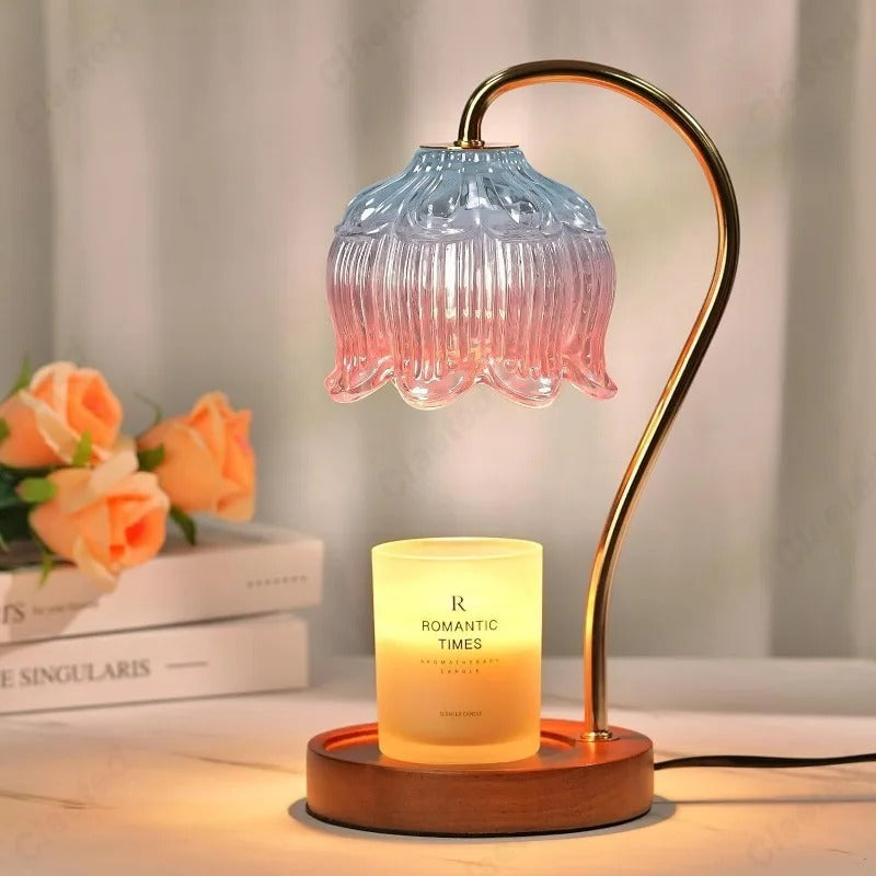 Petal Shaped Candle Warmer Lamp - Elegant Design for Cozy Ambience 0