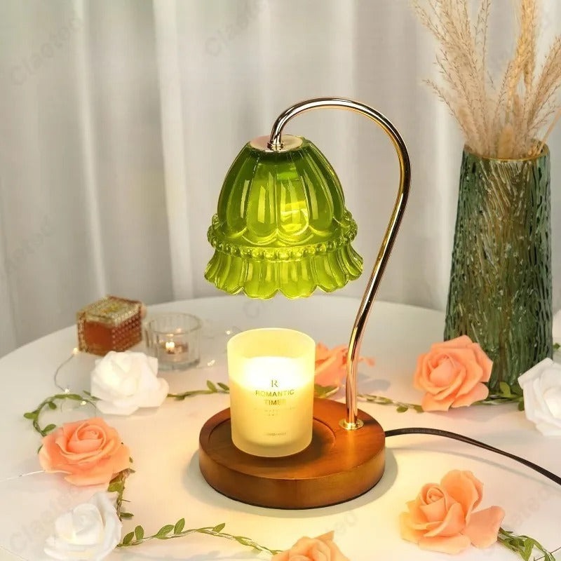 Petal Shaped Candle Warmer Lamp - Elegant Design for Cozy Ambience 1