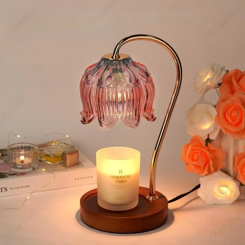 Petal Shaped Candle Warmer Lamp - Elegant Design for Cozy Ambience 3