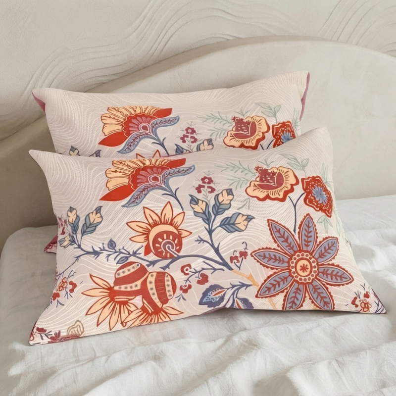 Pillowcases Set 100 Percent Cotton with Beautiful Designs 20
