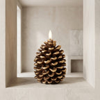 Pine Cone LED Candle Warm Yellow Flameless Paraffin Indoor 1