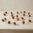 Pinecone String Lights 6ft 20 LED Warm White Battery 1