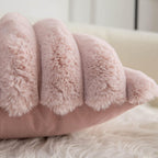 Pink Faux Fur Throw Pillow Covers 18x18 - Soft Velvet Decorative Set of 2 5