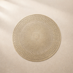 Placemats PVC Round 38 cm Geometric Cut Out Gold Rose Gold Set 1