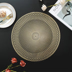 Placemats PVC Round 38 cm Geometric Cut Out Gold Rose Gold Set 2
