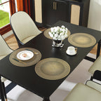 Placemats PVC Round 38 cm Geometric Cut Out Gold Rose Gold Set 7