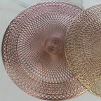 Placemats PVC Round 38 cm Geometric Cut Out Gold Rose Gold Set 8